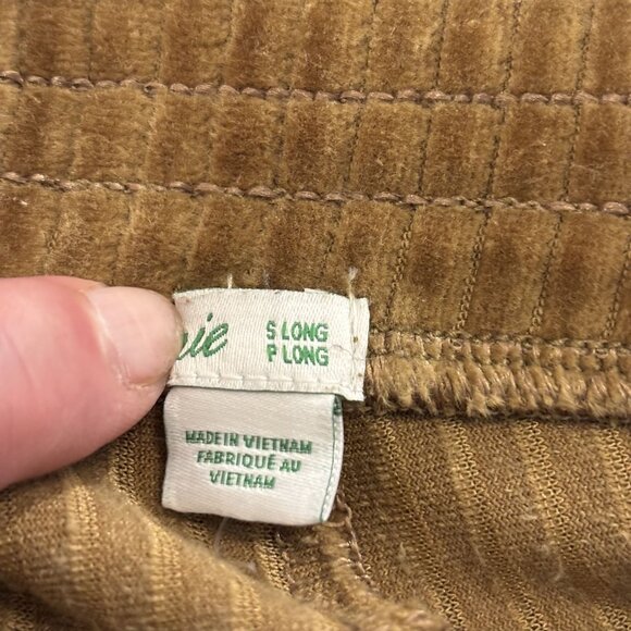 Aerie Golden Brown Corduroy Flare Pants S Long High Waisted Stretchy Comfortable - Picture 4 of 11